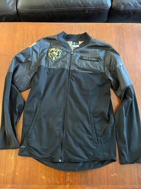 Nike Black Men's Bomber Jacket with Yellow Accent Patches